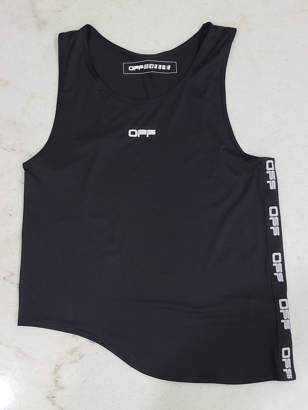 Off-White Black Muscle Tank with White Logo